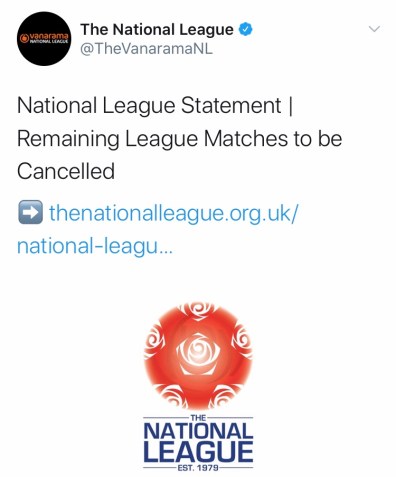 National League cancelled